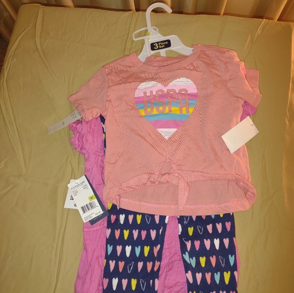 Girls 4T U.S. Polo Assn. 3 Piece Set - Picture 4 of 5